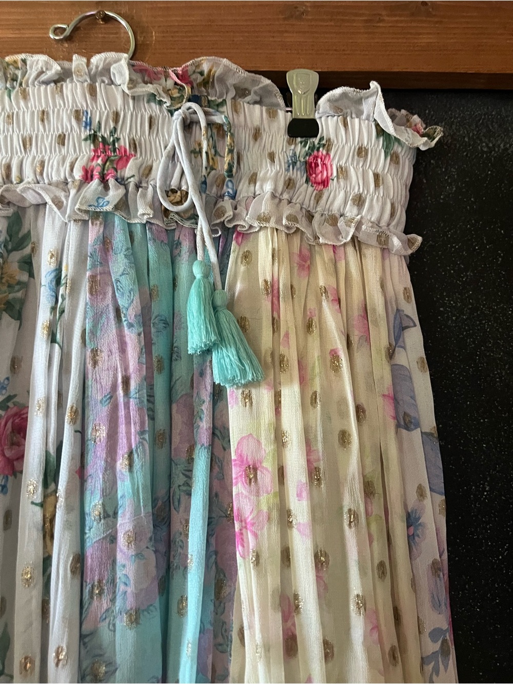Fillyboo Floral Multi-Color Pleated Maxi Skirt size L euc - Picture 4 of 6